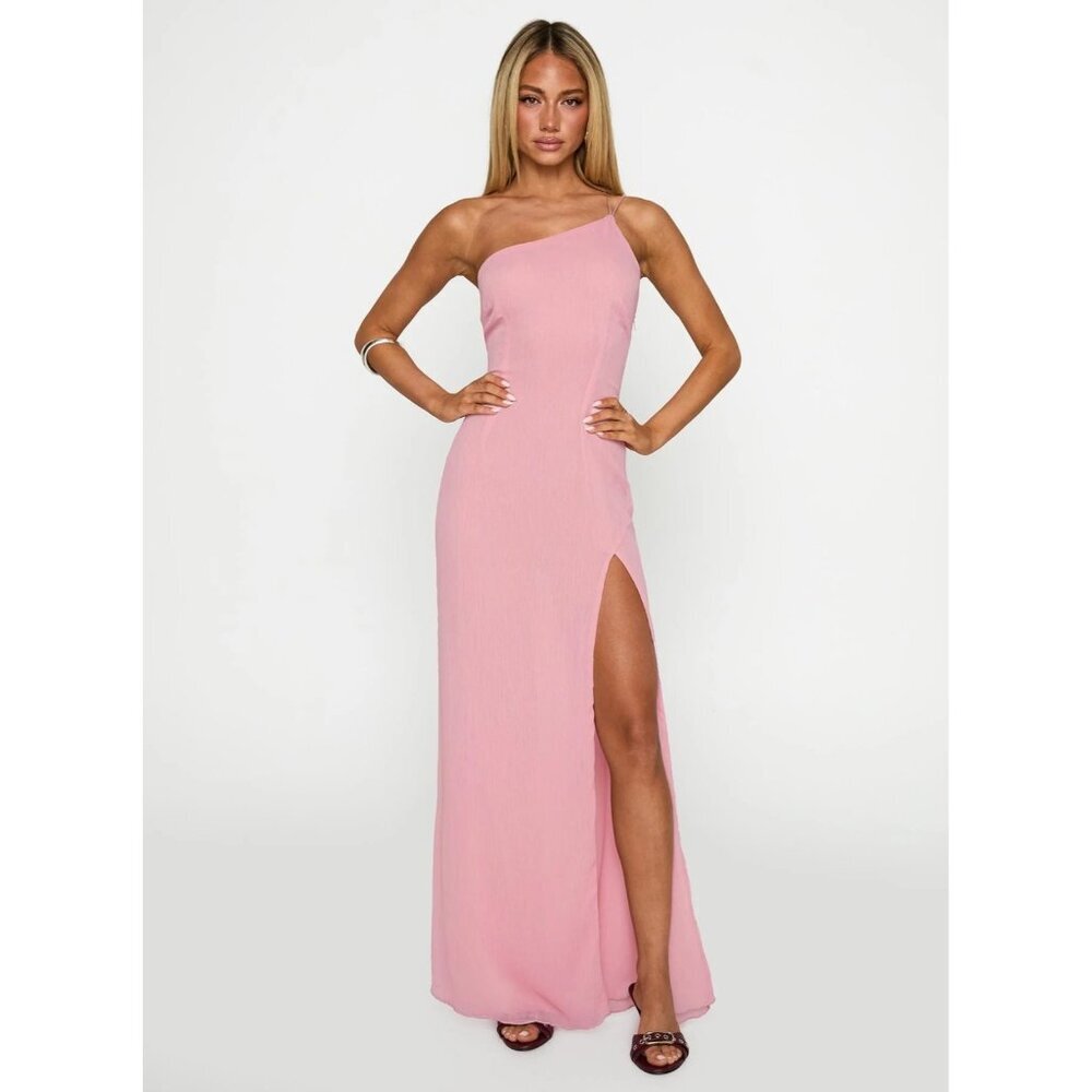 Princess Polly Kiss Of Life Maxi Dress Pink One Shoulder Size 4 NWT - Picture 3 of 6